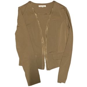 Love Republic Beige blazer with gold zipper detail